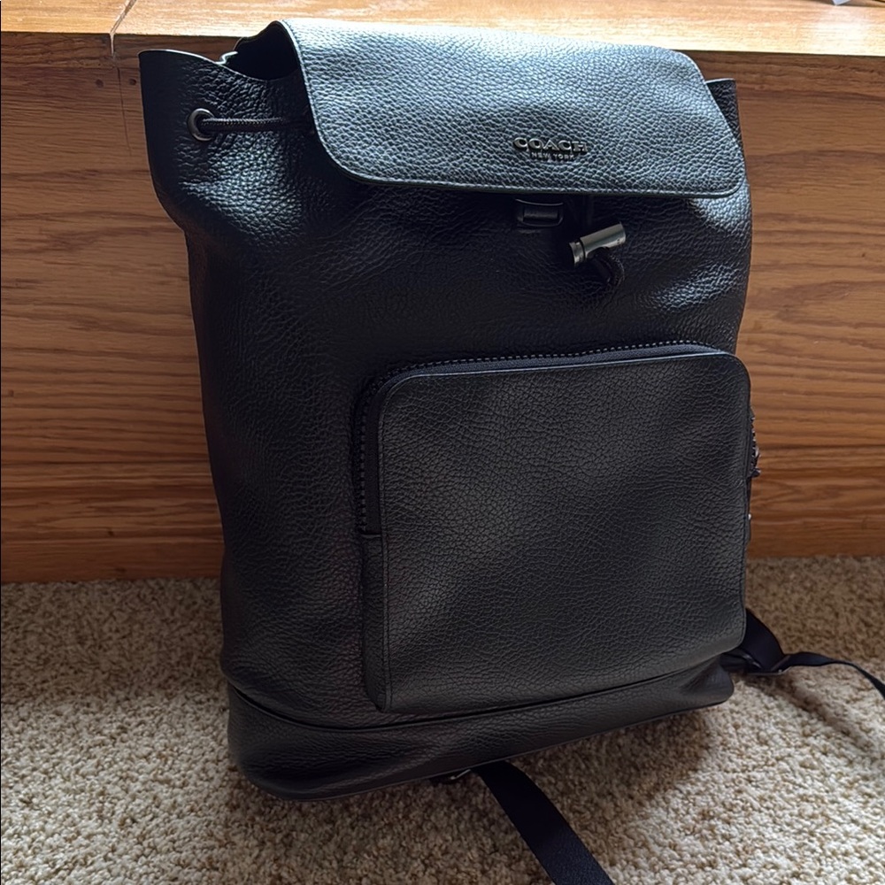 Coach Black Leather Backpack Modern Design